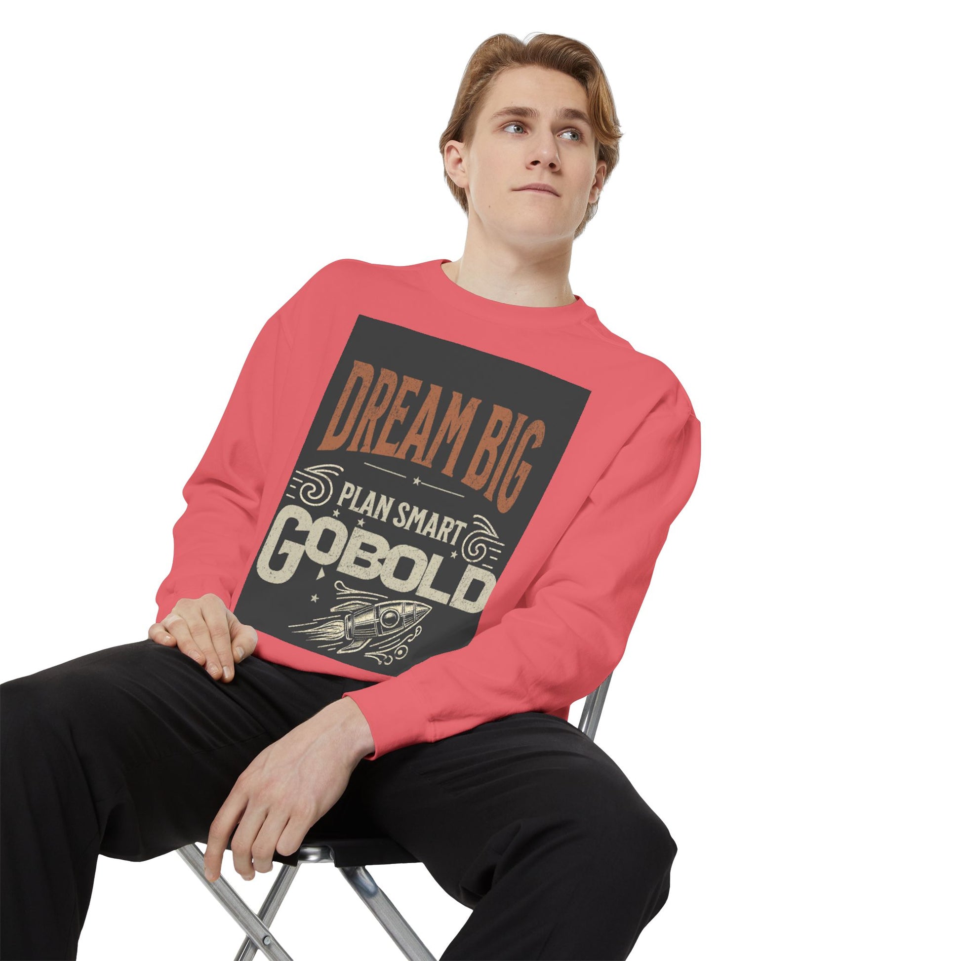 Dream Big Unisex Garment-Dyed Sweatshirt - Blissful Haven Outlet