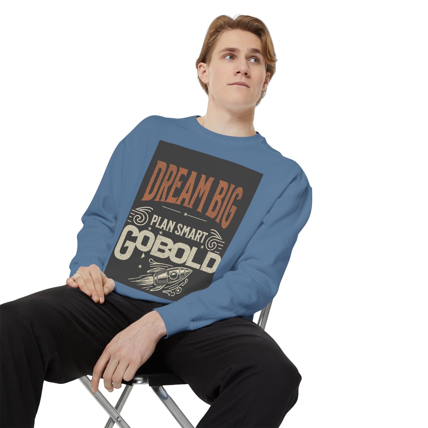 Dream Big Unisex Garment-Dyed Sweatshirt - Blissful Haven Outlet