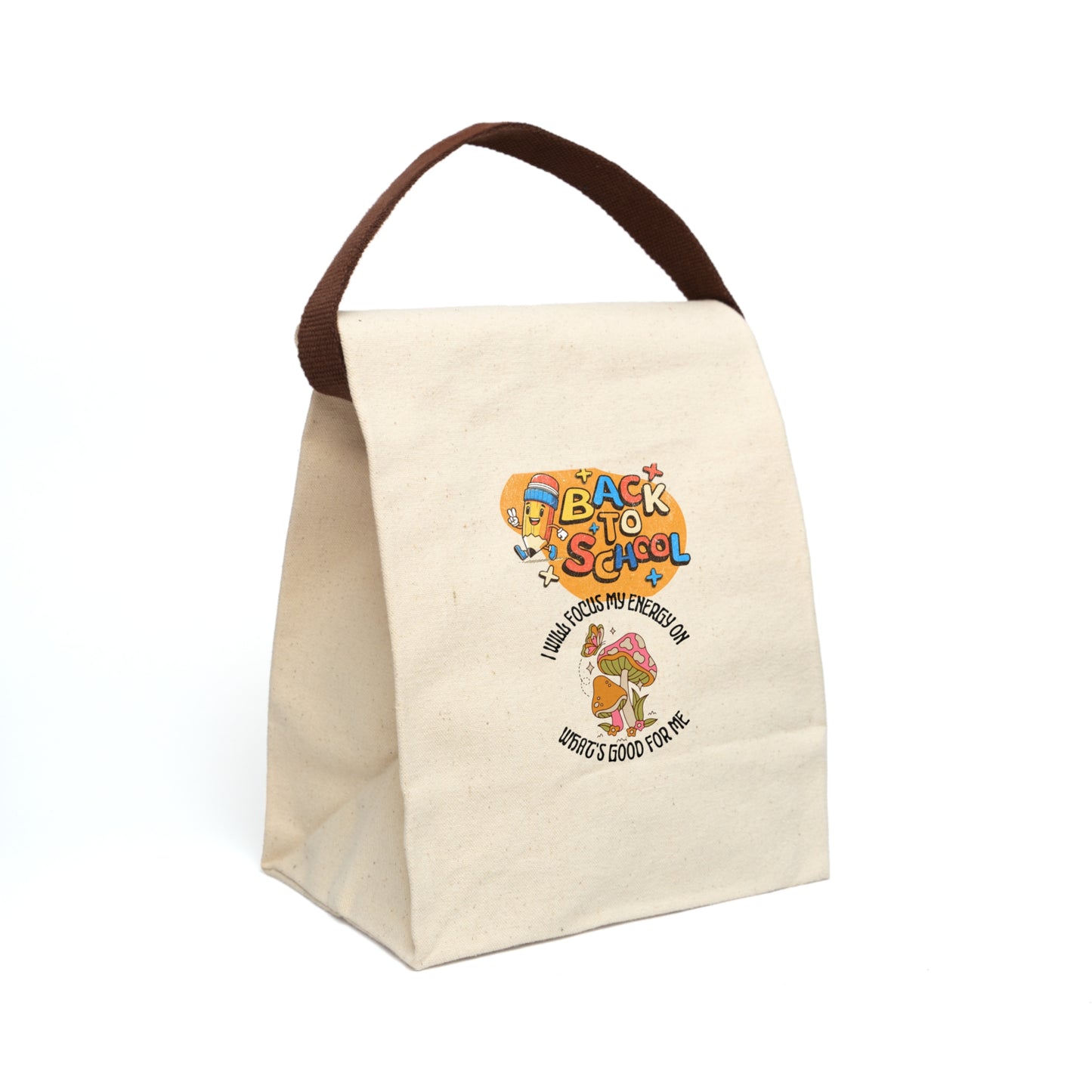 Back to School Canvas Lunch Bag With Strap