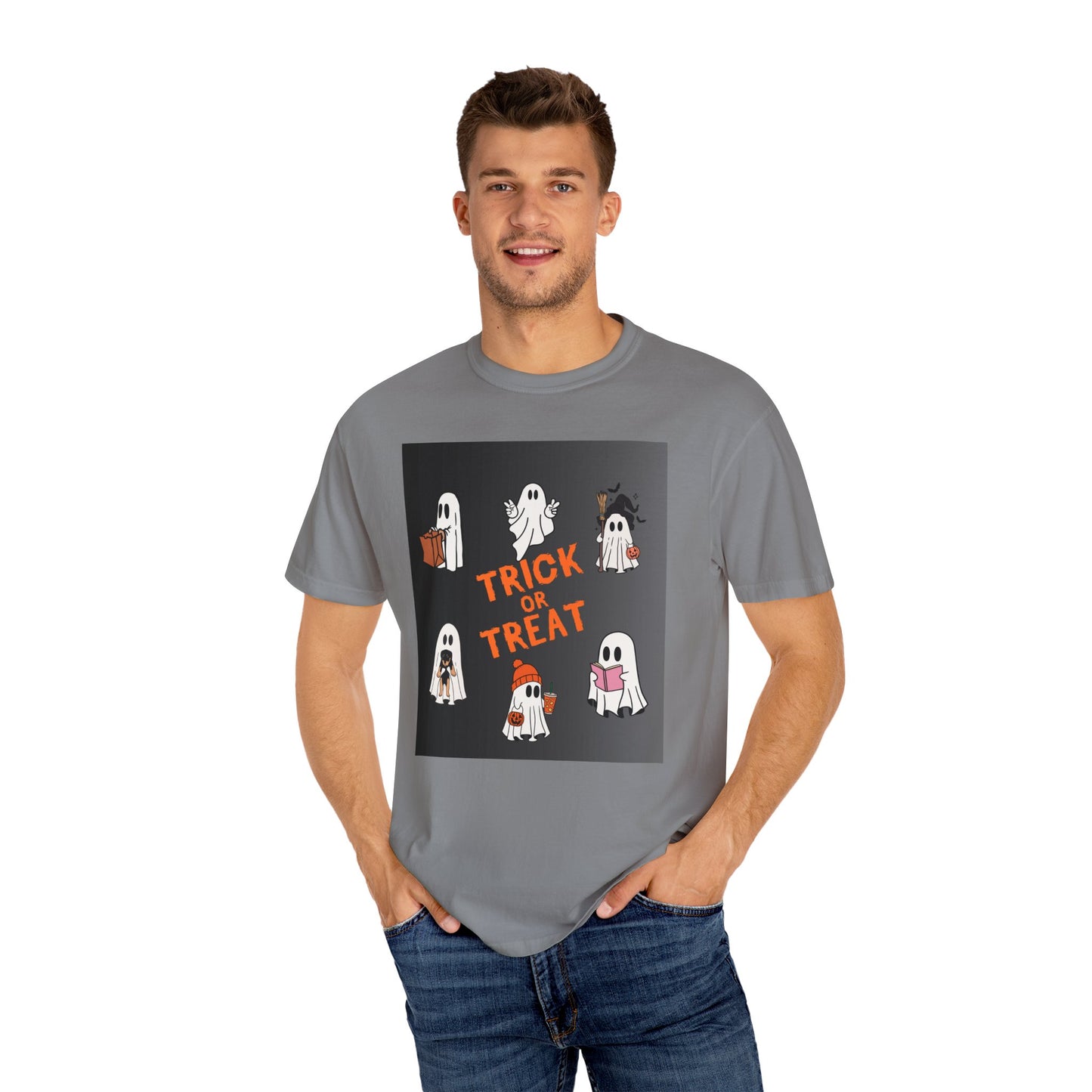 Ghostly Trick-or-Treat Unisex Tee - Blissful Haven Outlet