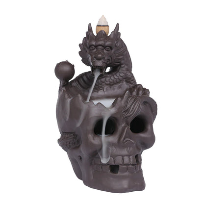 Skull Head Halloween Home Decoration Backflow Incense Burner