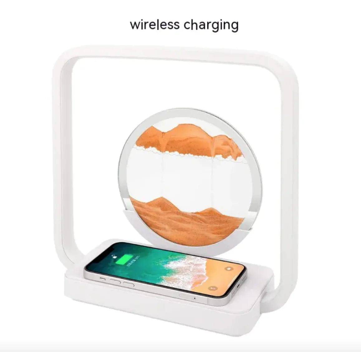 LED Quicksand Painting Night Lamp with Wireless Charger and USB - Blissful Haven Outlet