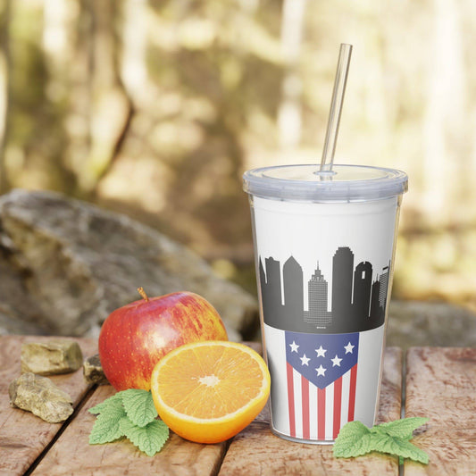 Plastic Tumbler with Straw